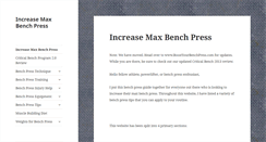 Desktop Screenshot of increasemaxbenchpress.com